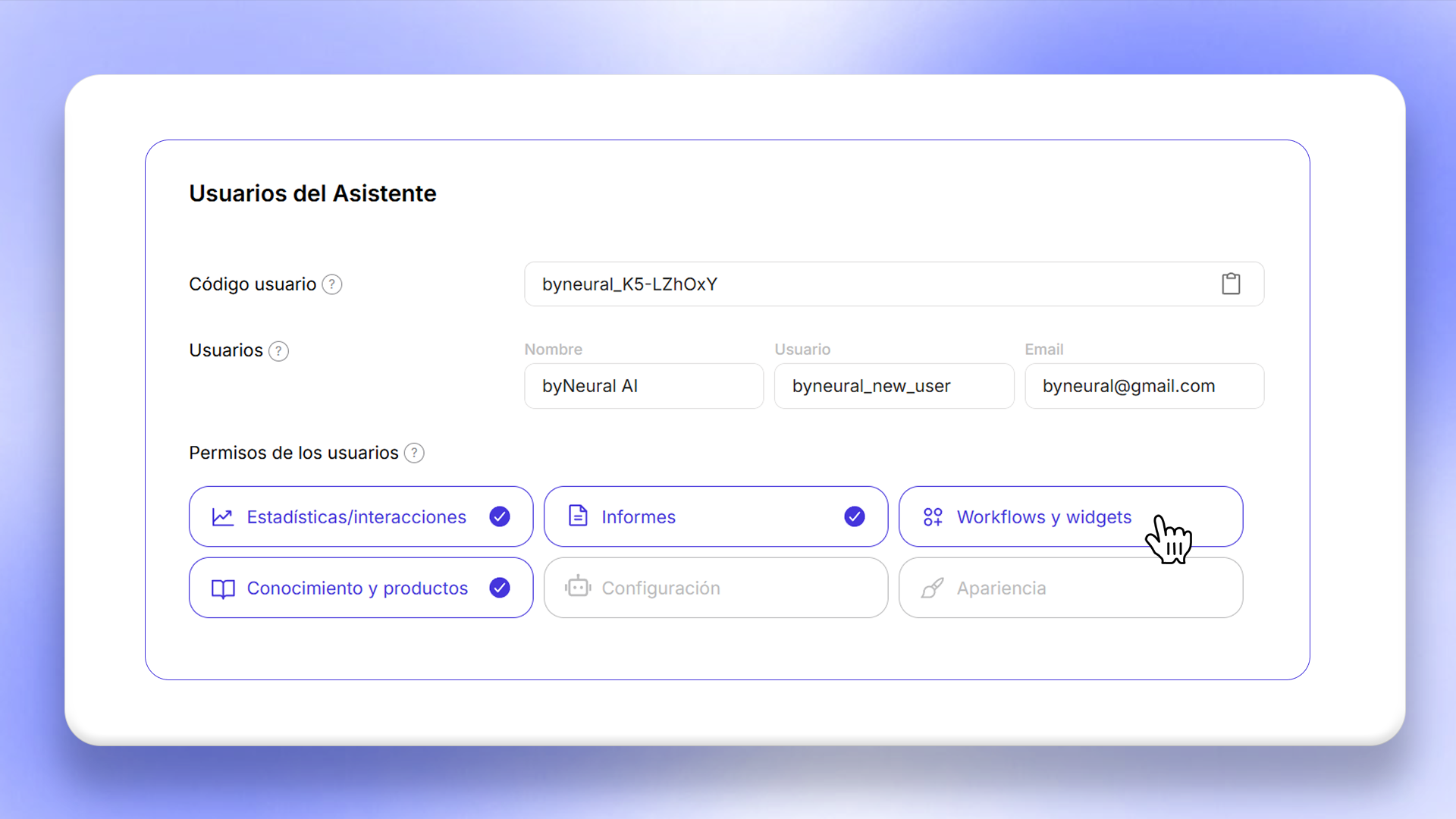 Gestión de usuarios