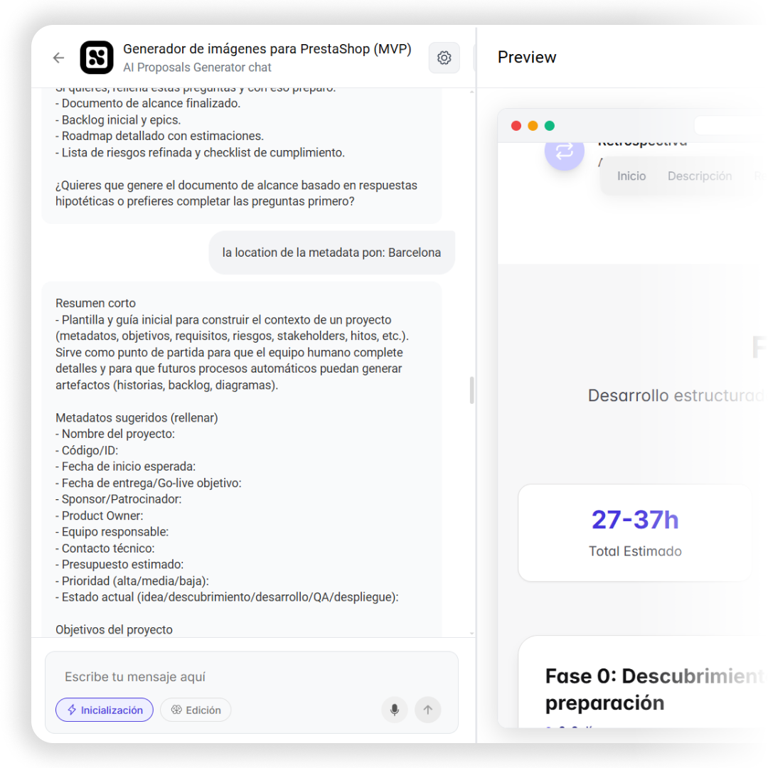 Generador conversacional de propuestas con IA