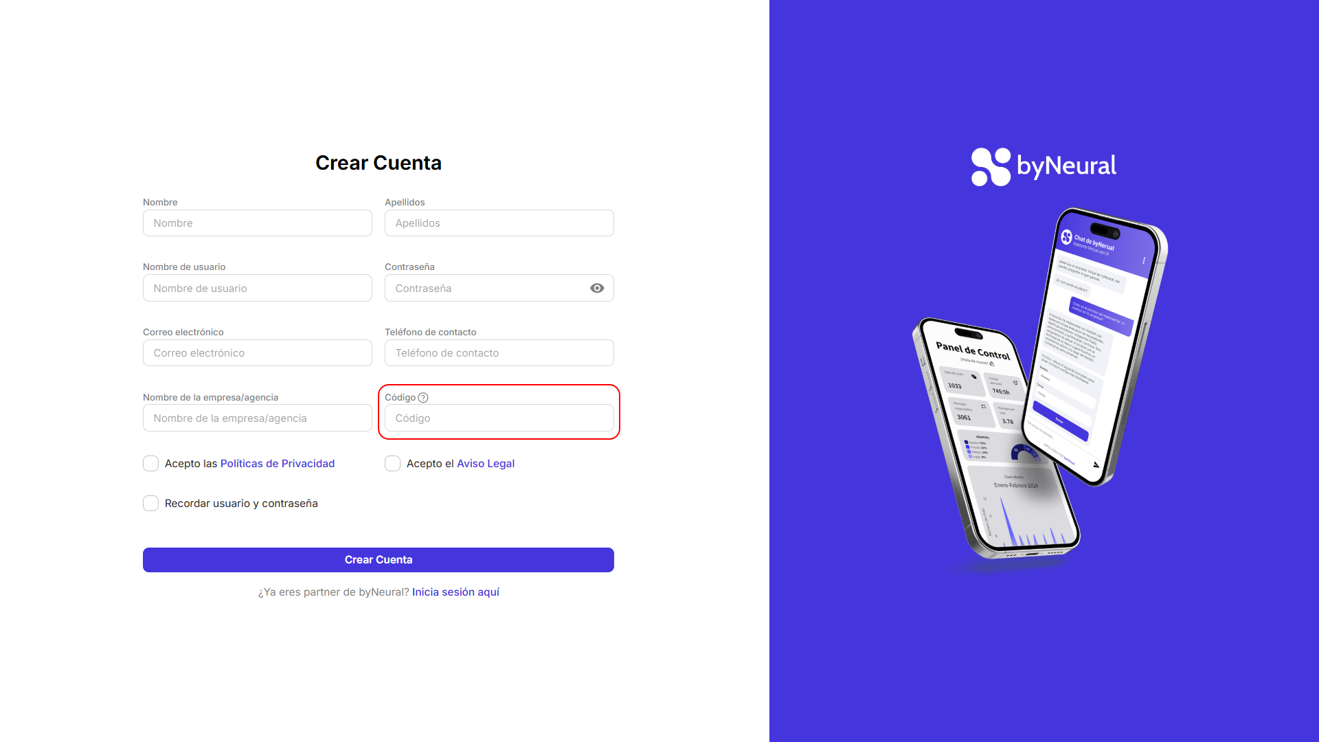 Código autorización