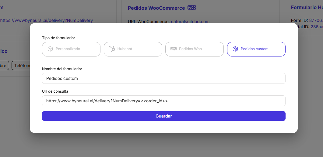 Formulario Pedidos Custom