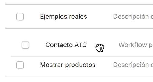 Vista general workflows